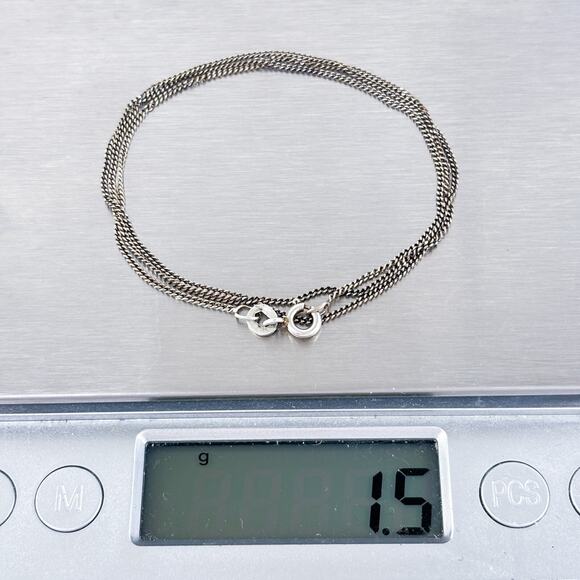 Vintage SU Sterling Silver 925 Curb Link Chain Necklace 18" - Picture 3 of 3